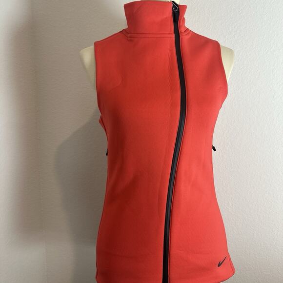 NWT NIKE Womens Red Zip Vest Small Thermafit Slim Running Athleisure Hiking GORP - Picture 13 of 13